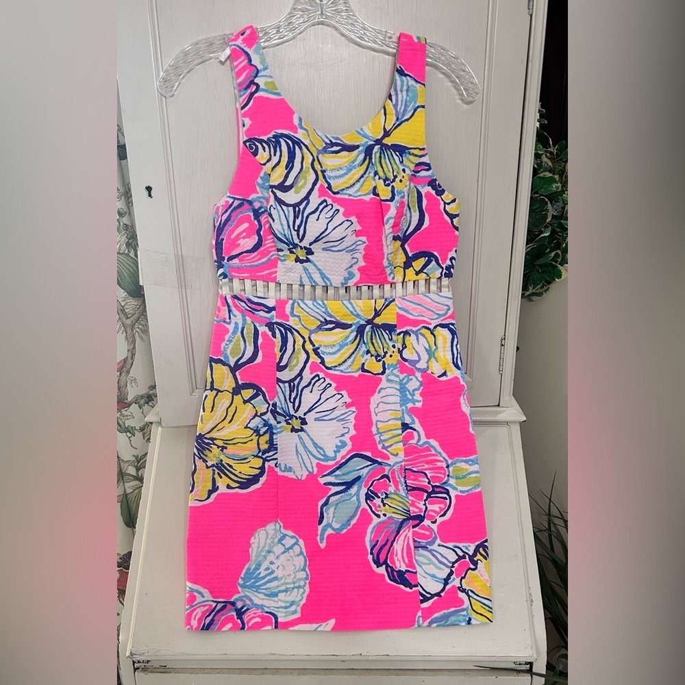 Lilly Pulitzer Iggy shift dress, kir Royal swept by the tide pattern. Size 0